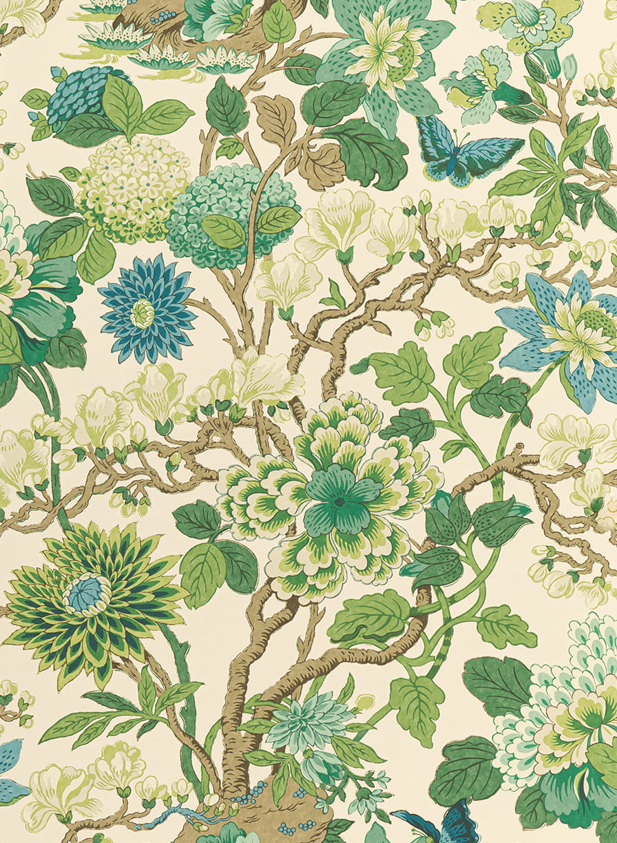Tapete Magnolia - Emerald/ Teal