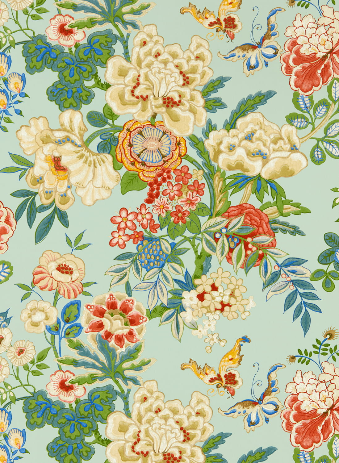 Tapete Emperor Peony - Jade/ Apricot
