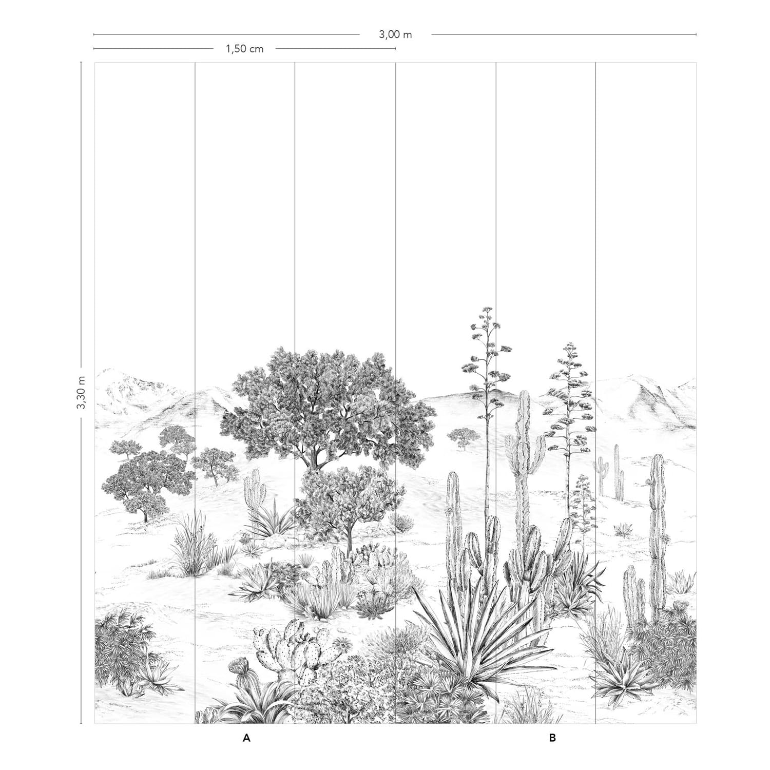 Wandbild Succulentes Grisaille - Panel A