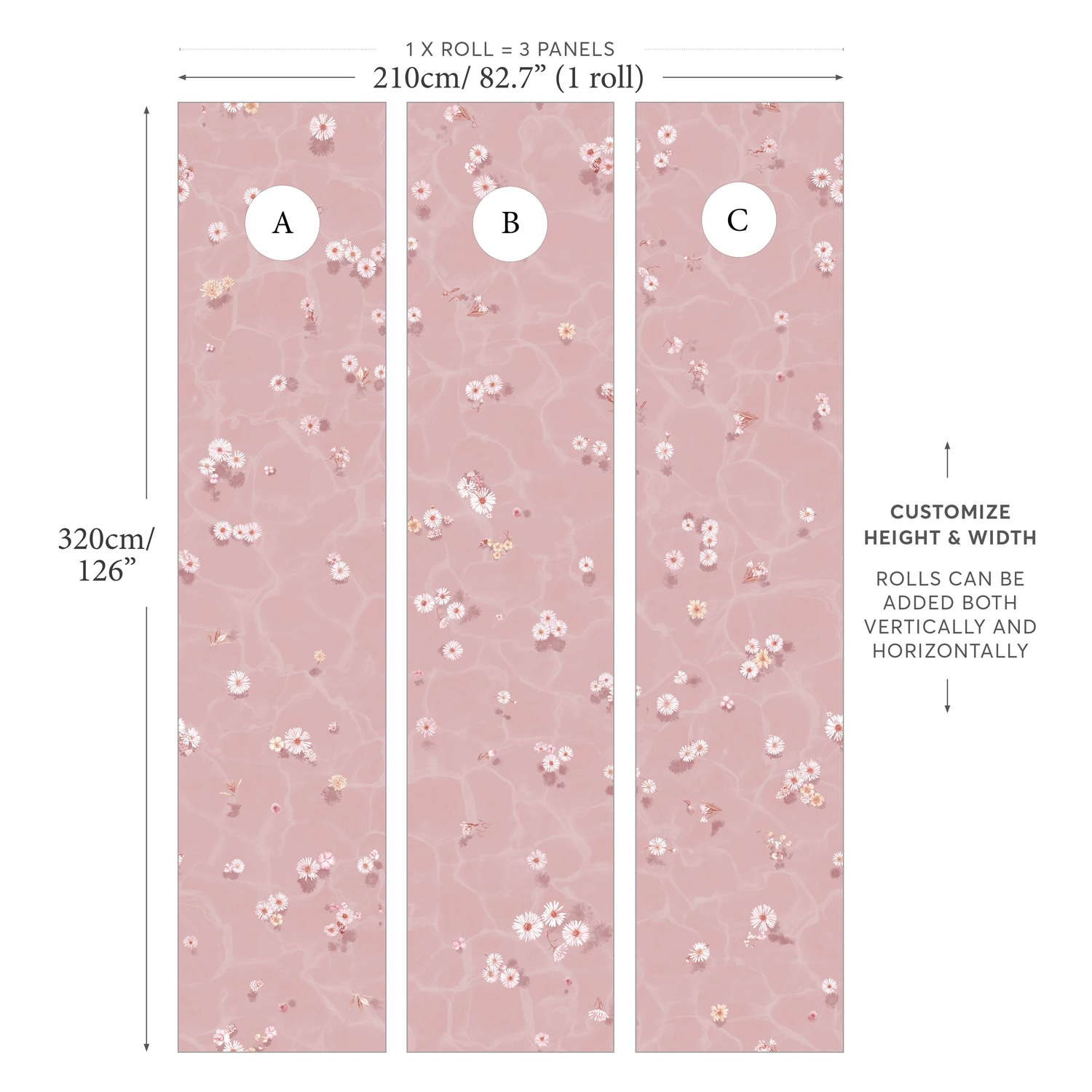 Tapete Floral Bath - Blush
