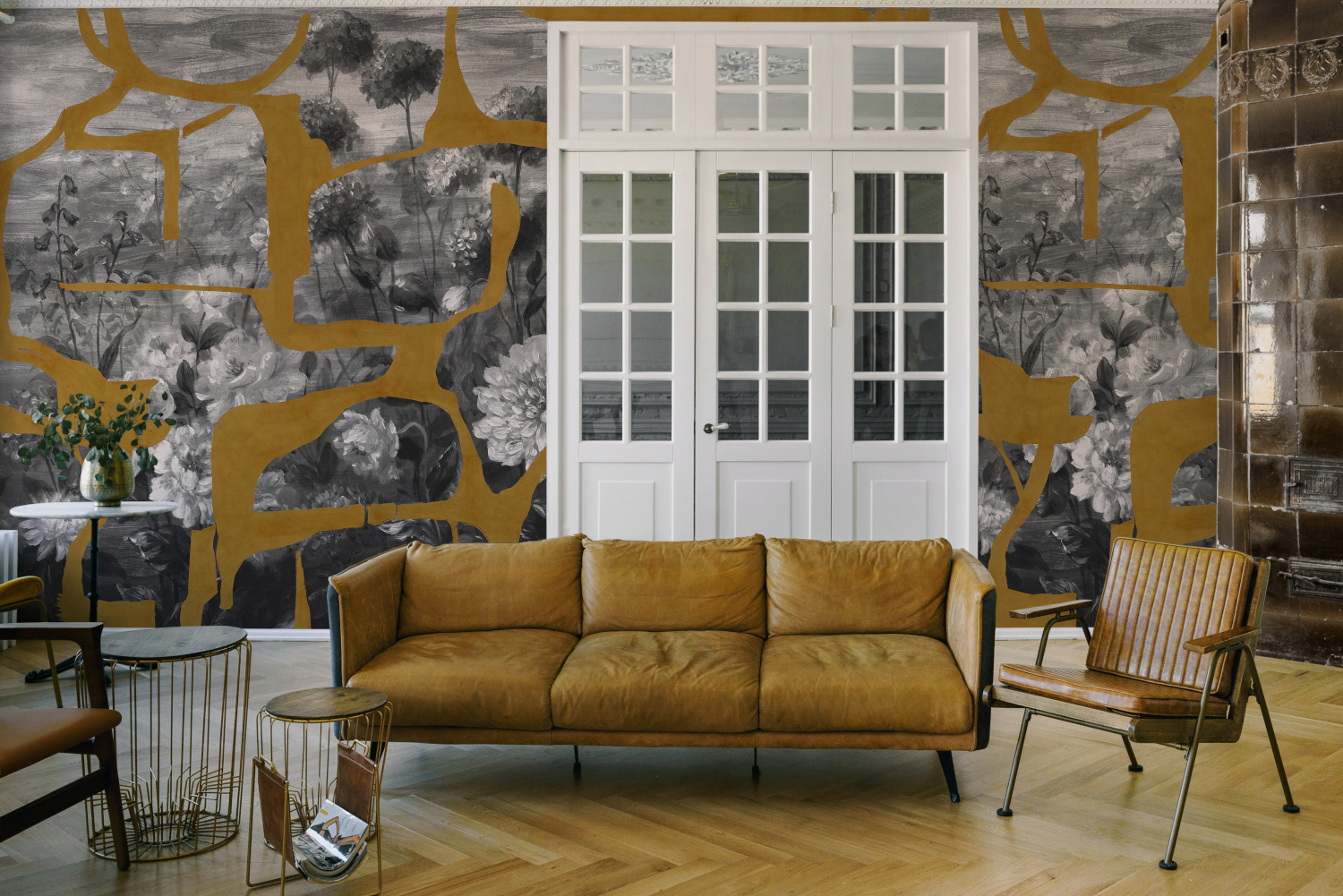 Wandbild Prehistoric Flowers - Ocher