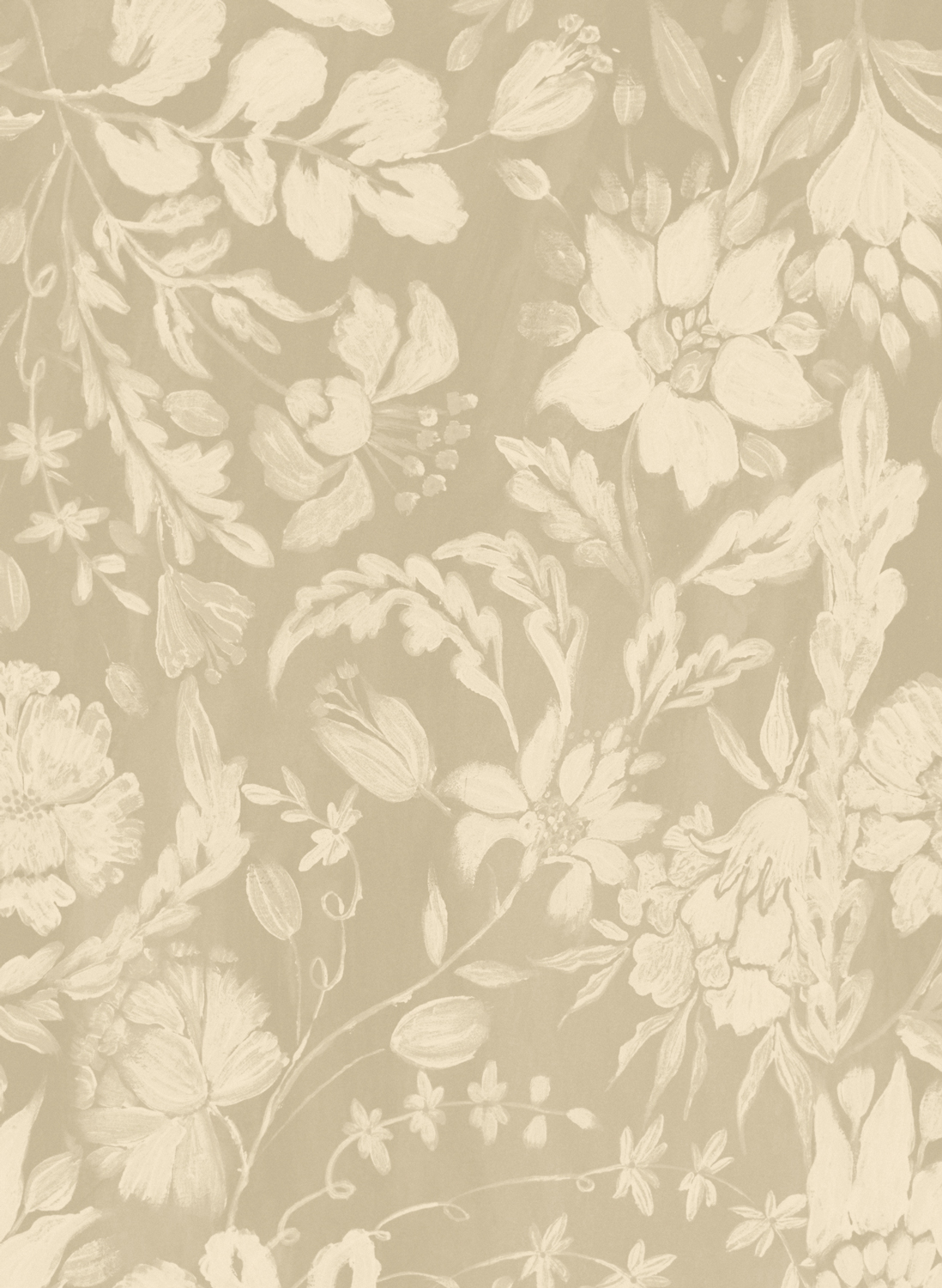 Tapete Flowery Ornament - Taupe/  Beige