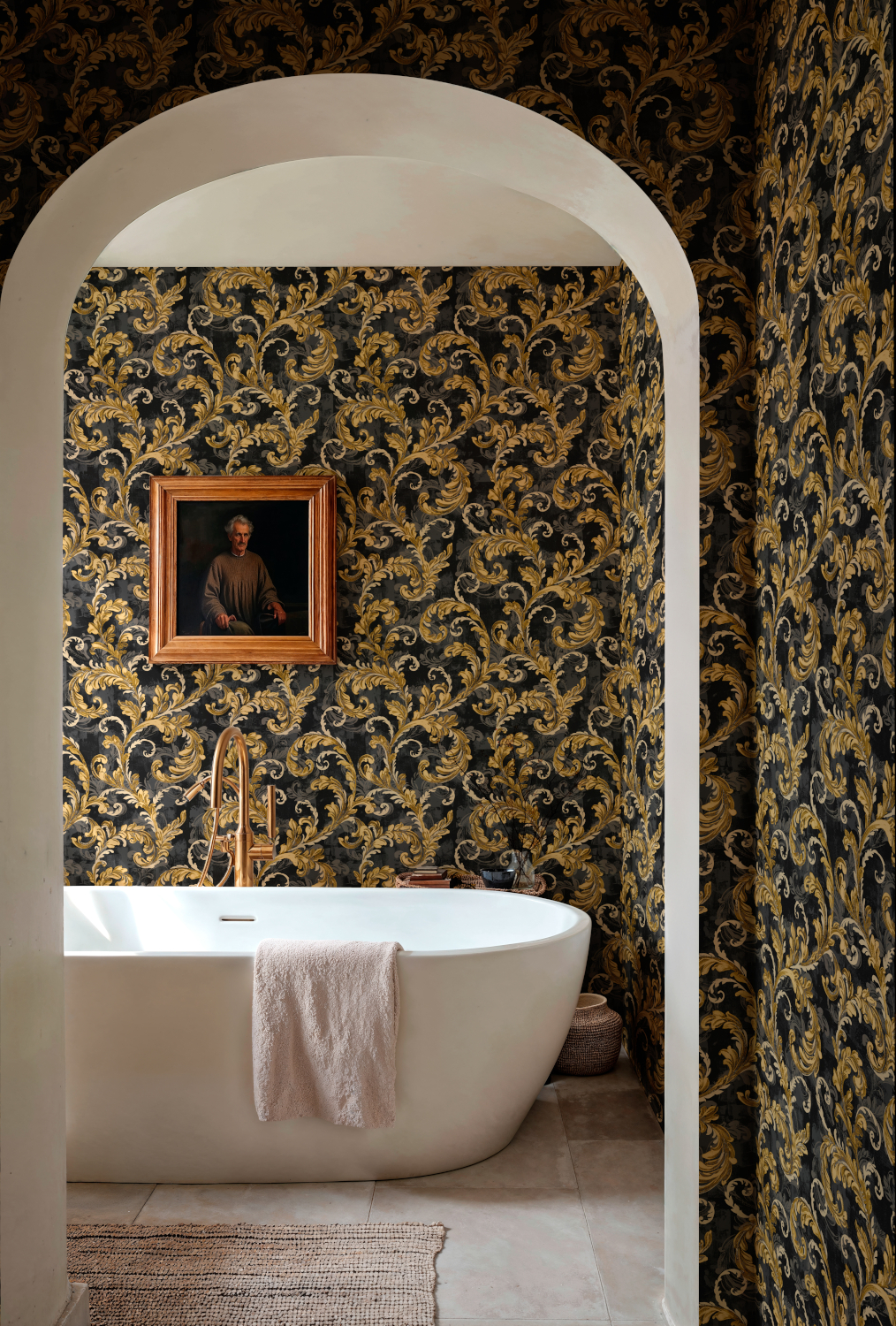 Tapete Byzantine Damask - Onyx