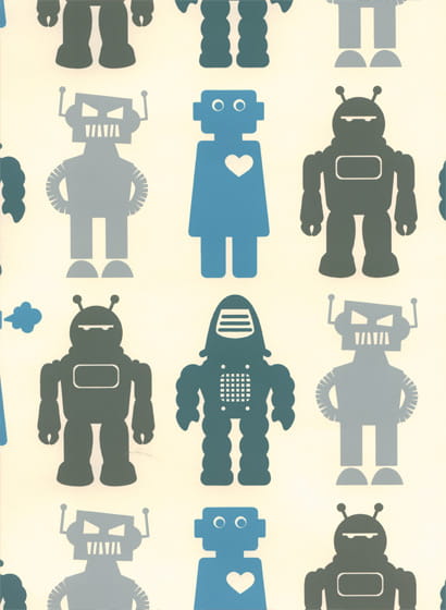 Tapete Robots - blue robots