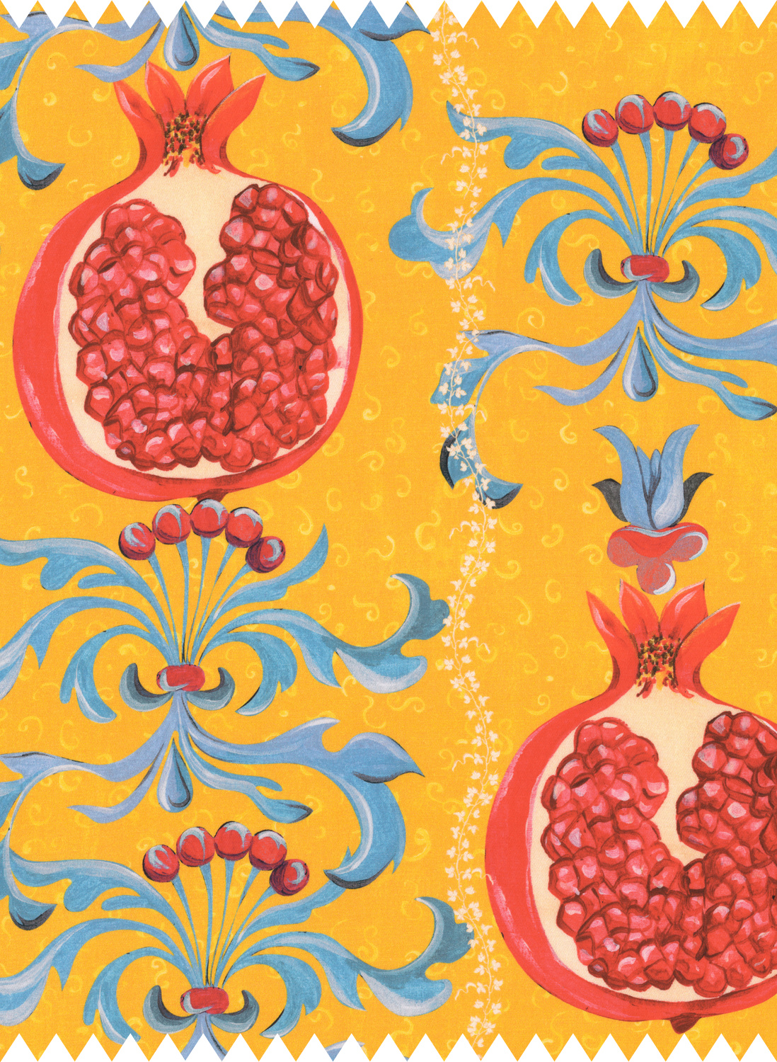 Fabric Melagranata Limone - Cotton Satin