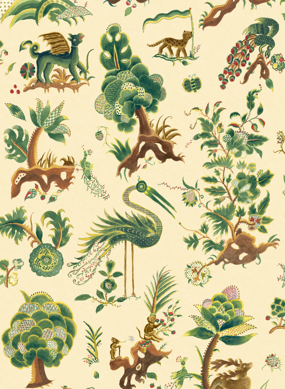 Tapete Gertrude - Document Green