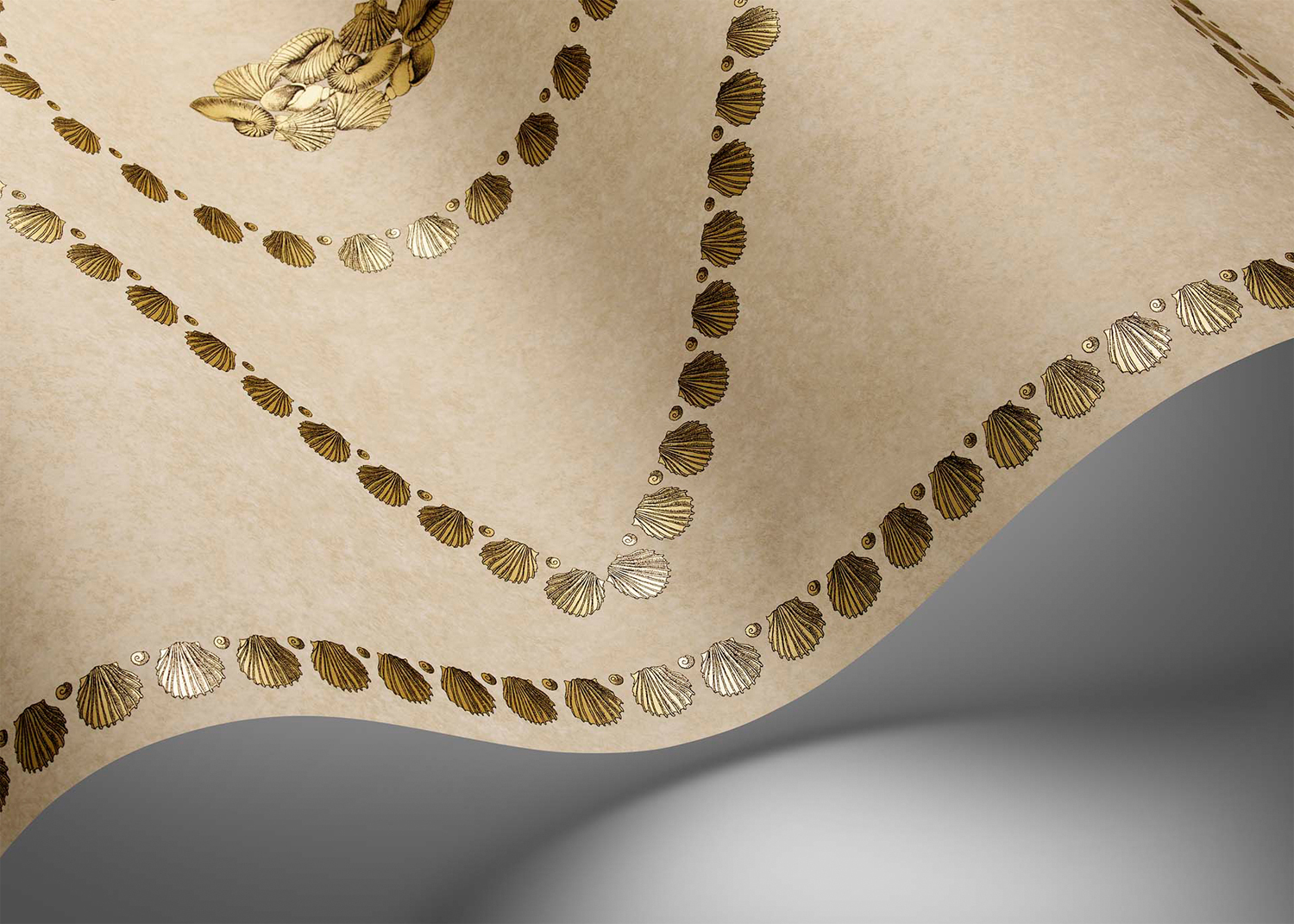 Tapete Conchiglie - Gold on Stone