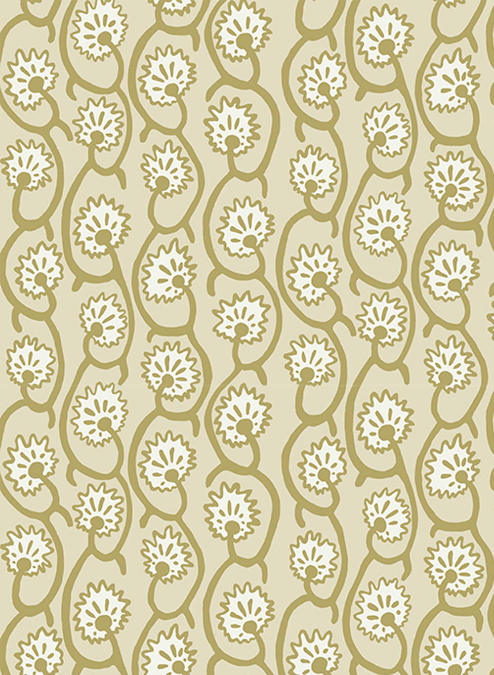Tapete Geranium Stripe - Meadow/ Maitland Green/ Skirting White
