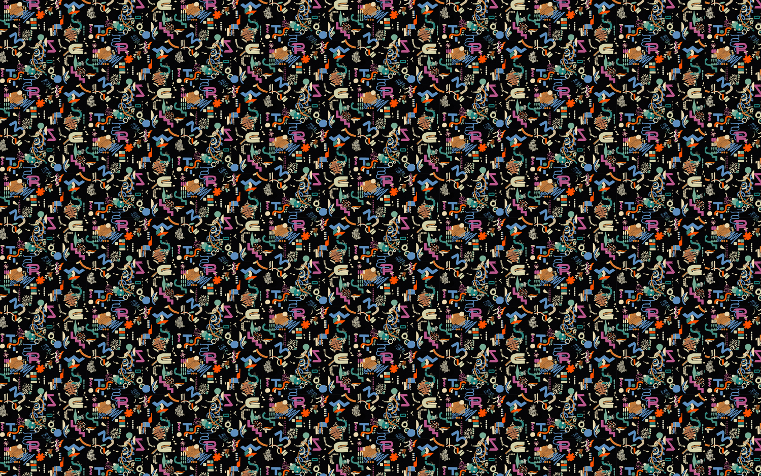 Tapete Funny Shapes - Black