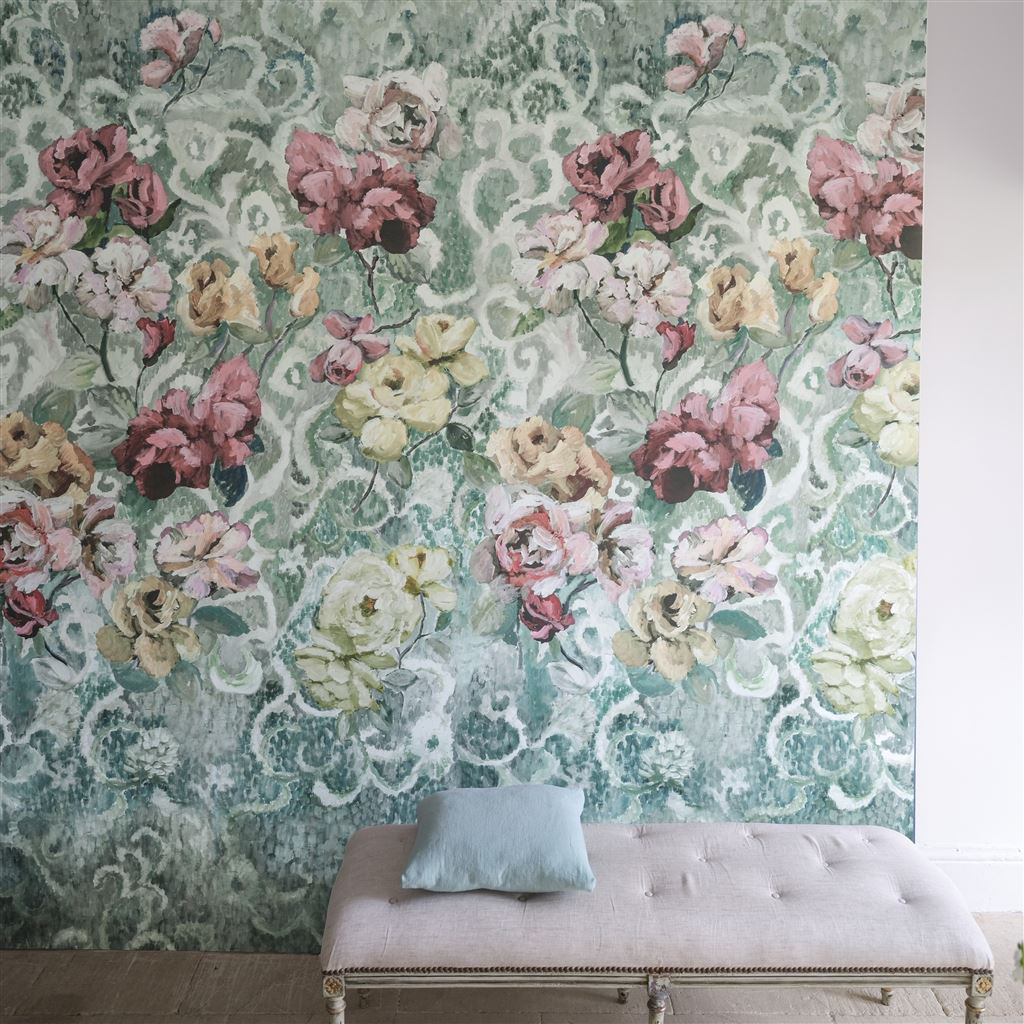 Tapete Tapestry Flower - Eau de Nil