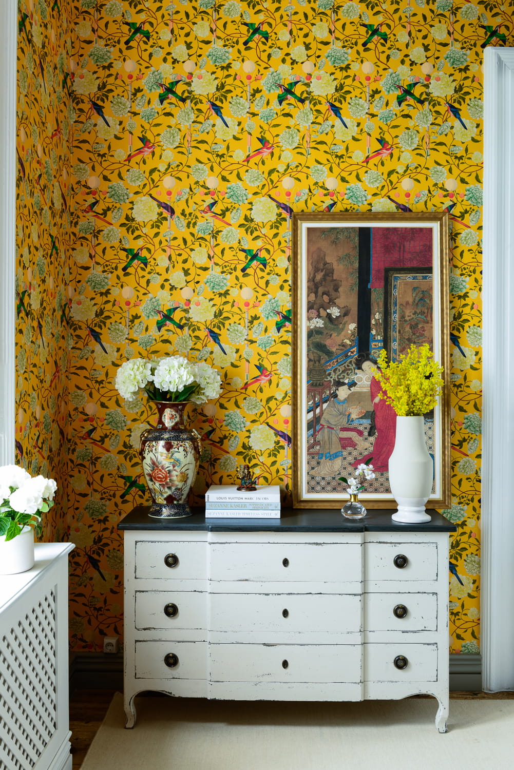Tapete The Garden Of Immortality - Mustard Yellow/ White/ Red/ Green