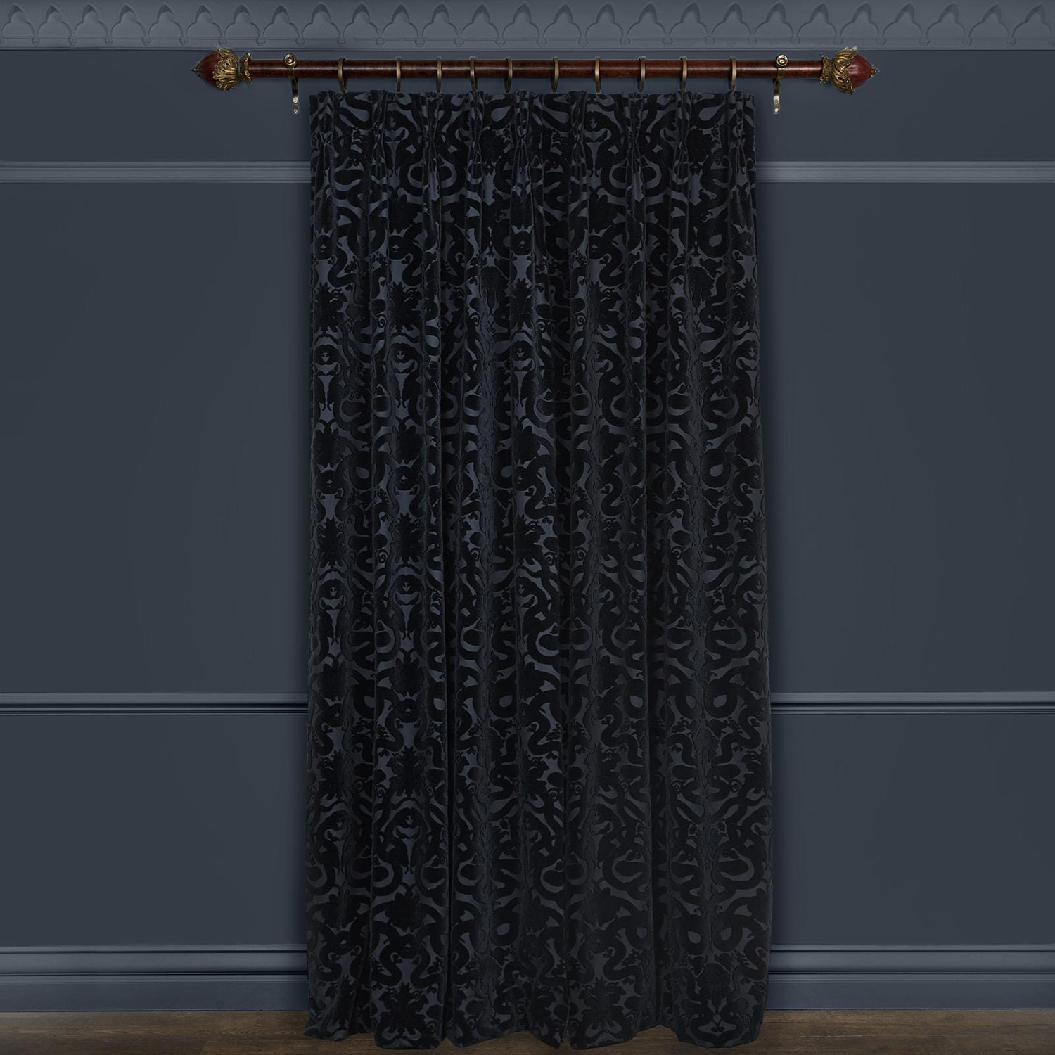 Stoff Anaconda - Cut Velvet - Noir