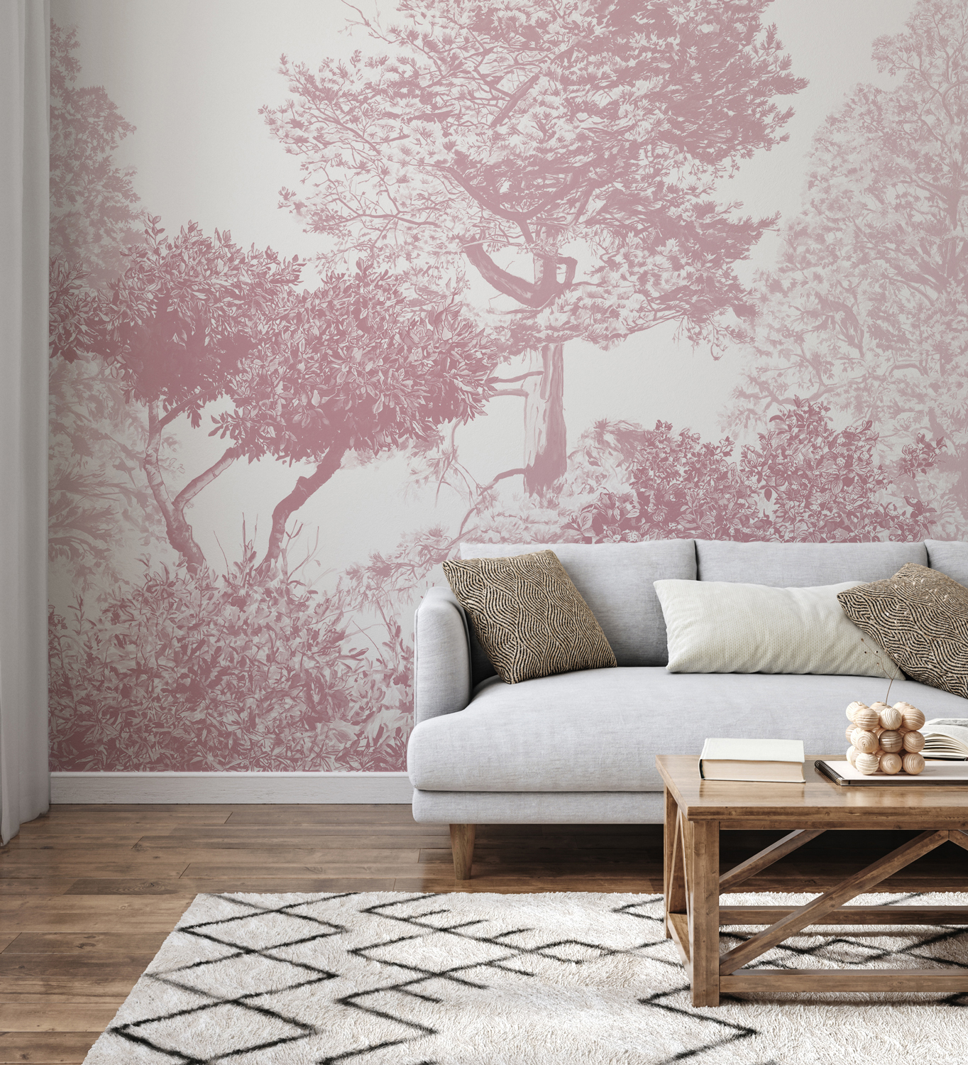 Wandbild Hua Trees - Burgundy