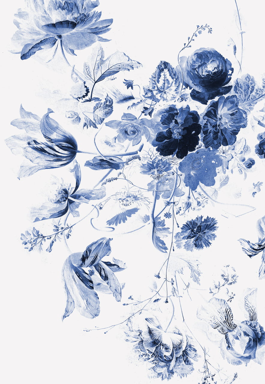 Papier peint panoramique Royal Blue Flowers 3 - Multicolor - 1.948m