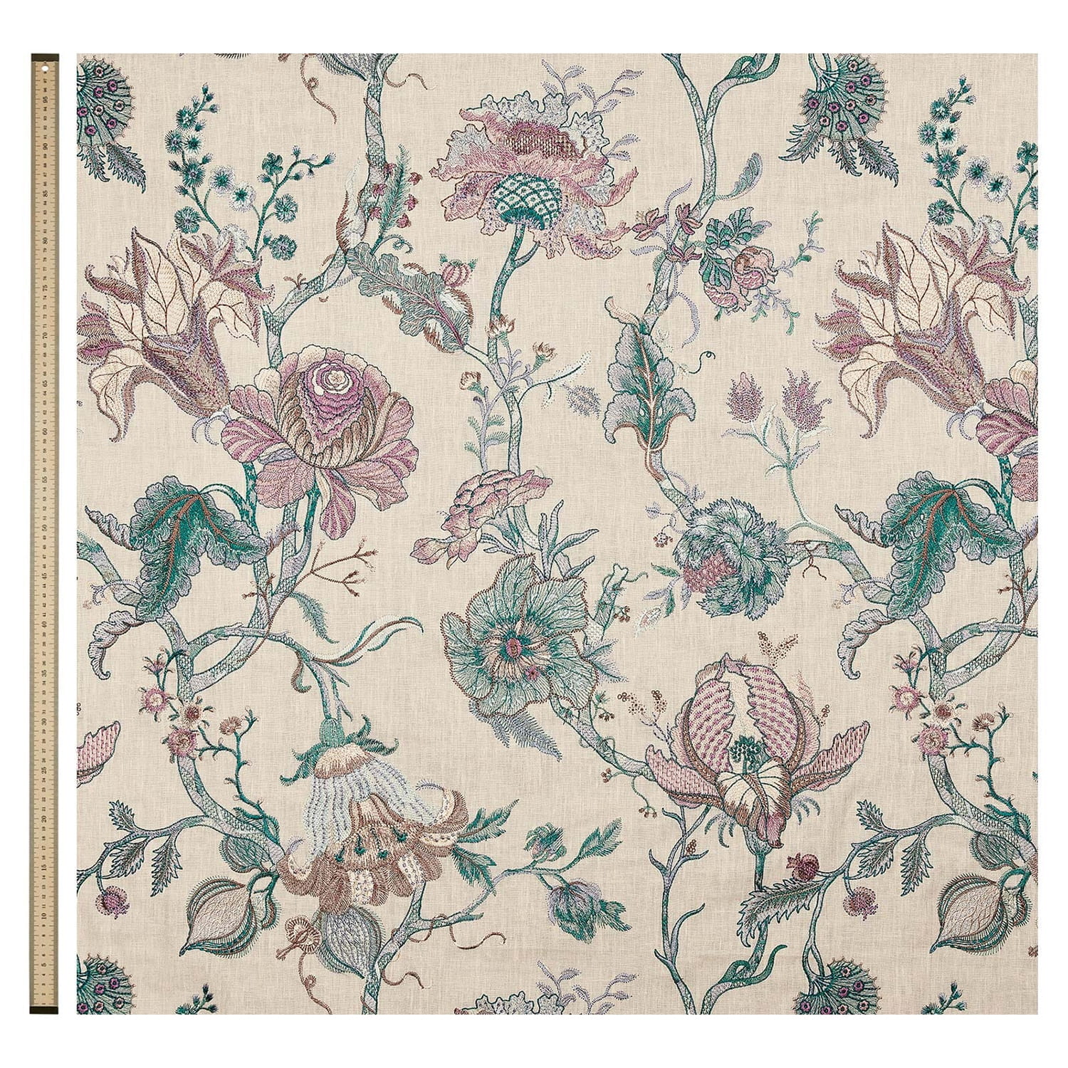 Tissu Artemis - Embroidered Linen - Alabaster