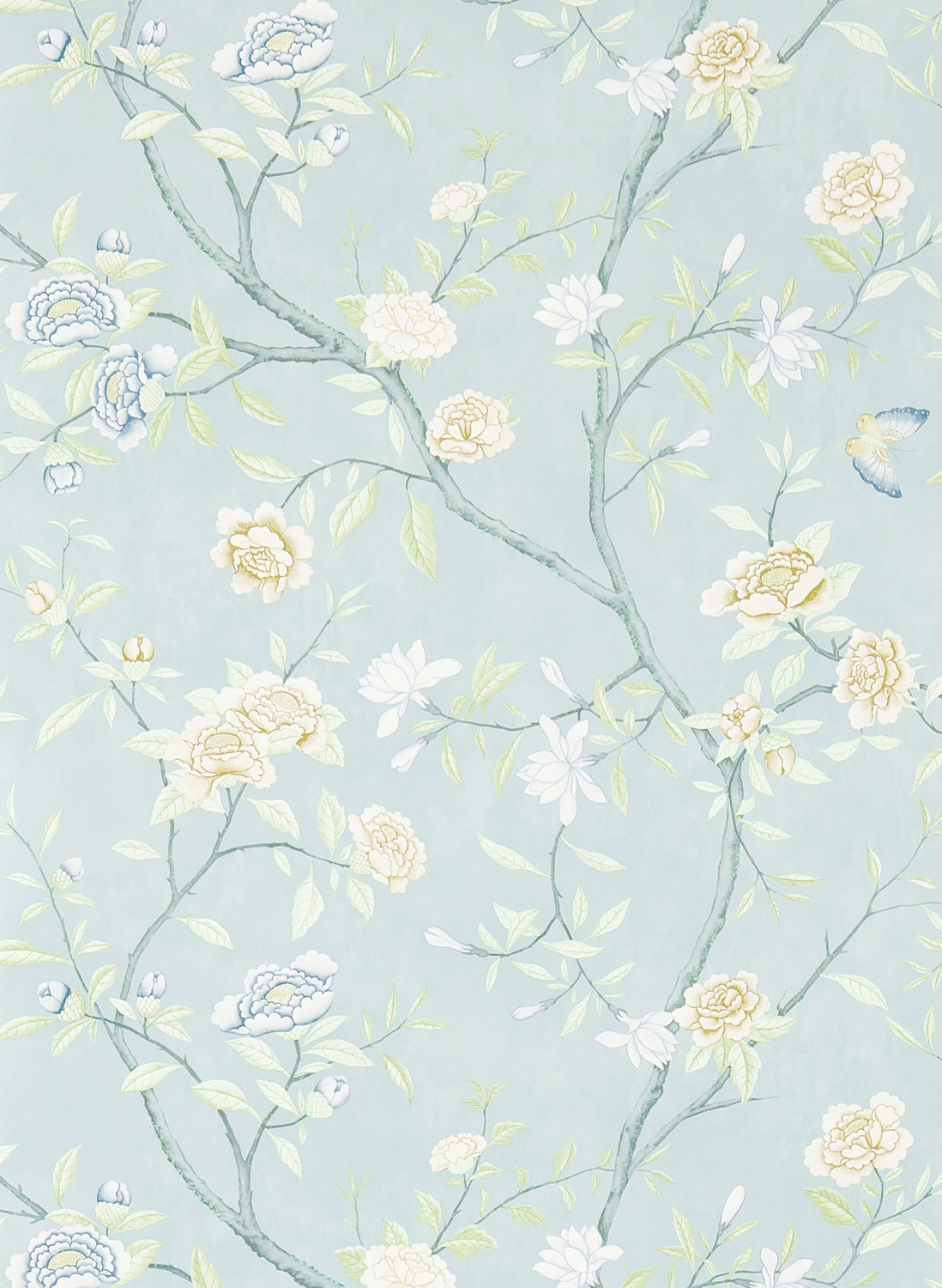 Tapete Nostell Priory Paper - Blue/ Ivory