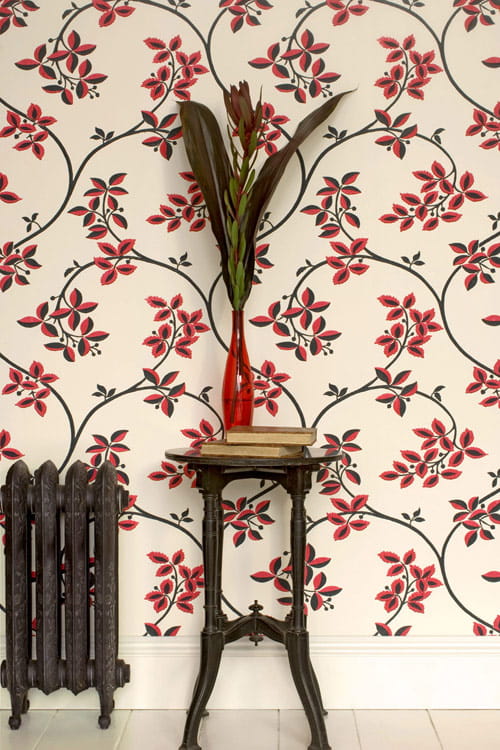 Carta da parati Ringwold - White Tie/ Rectory Red/ Off-Black
