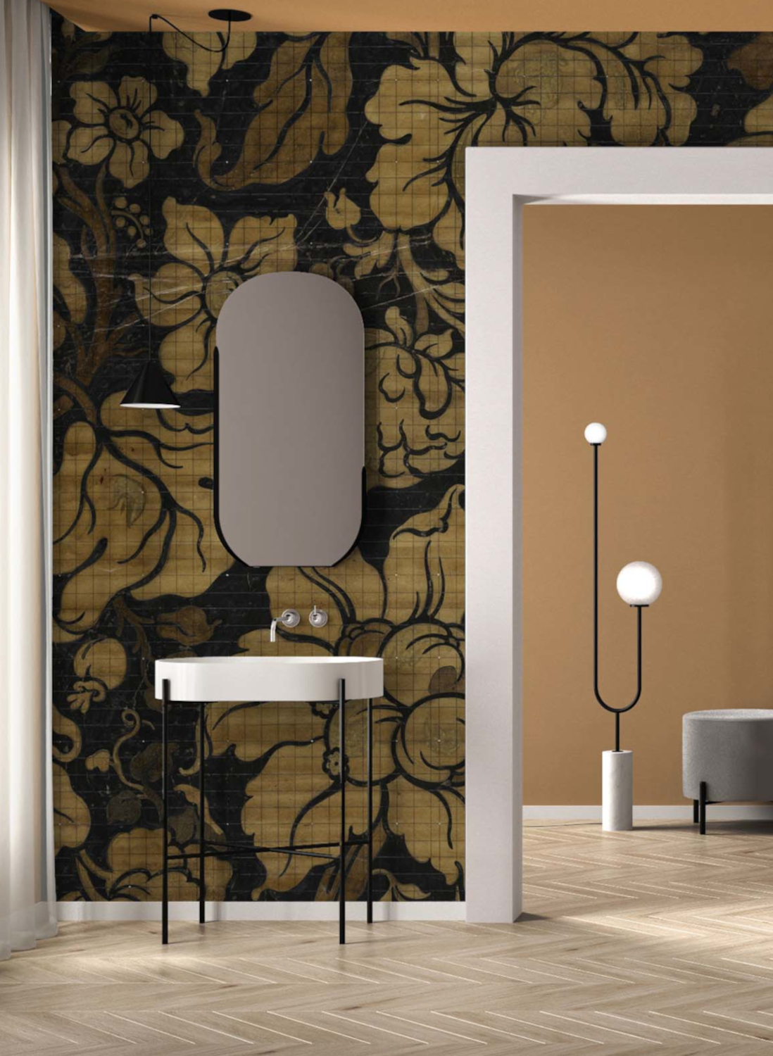 Wandbild Big Pattern Paradis Noir