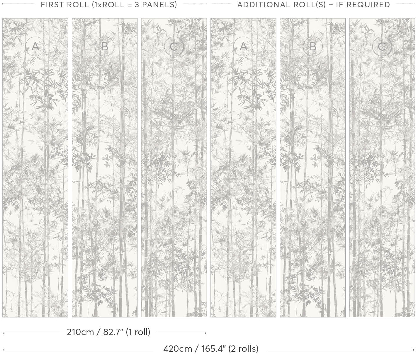 Wandbild Bamboo Grey - Panel C