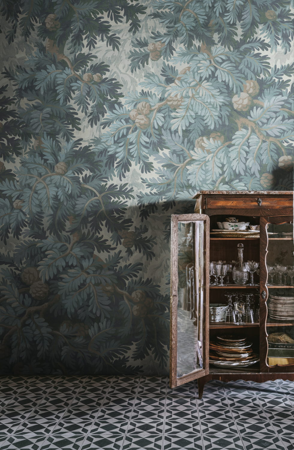 Wandbild Spruce Forest - Blue