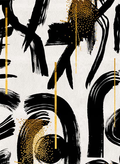 Tapete Gestural Abstraction - Black/ White