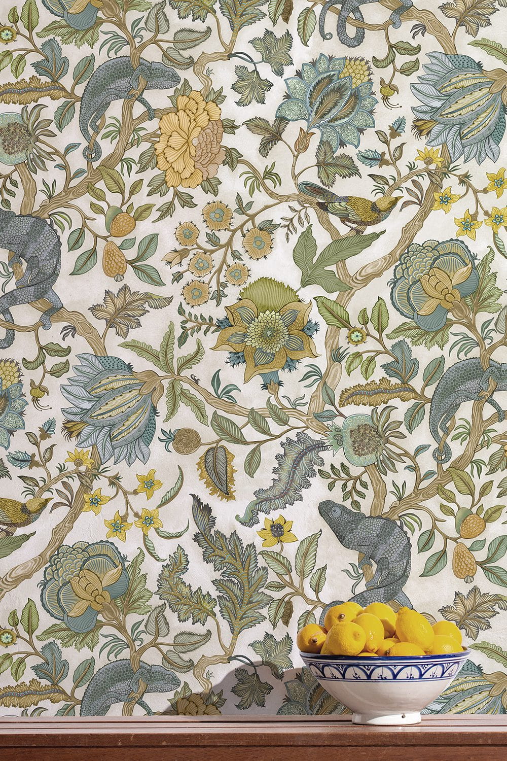 Tapete Chameleon Trail - Lemon and Light Blue
