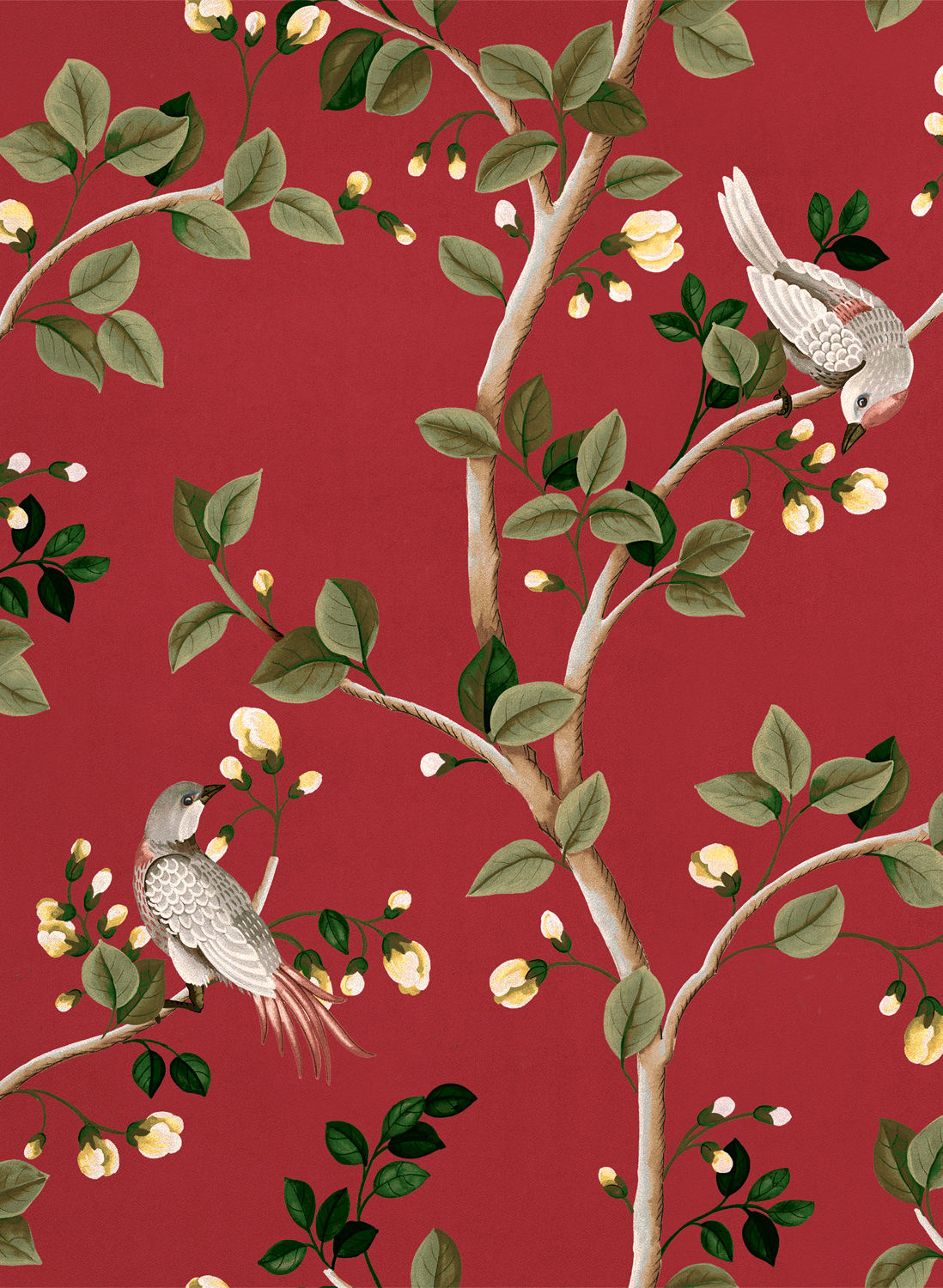 Tapete Birds Prosperity - Ruby