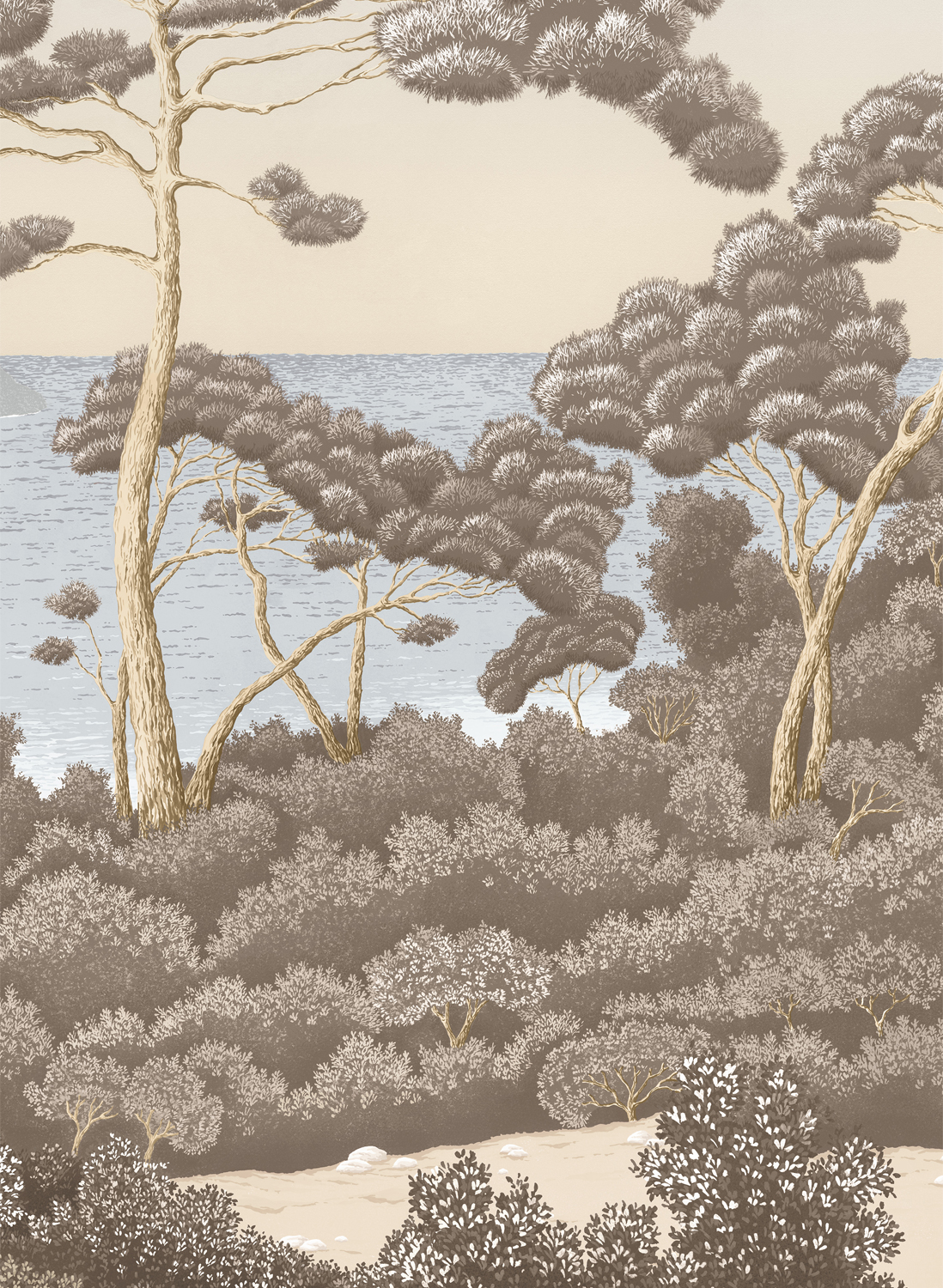 Wandbild Port Cros - Bleu Ocre Panel C
