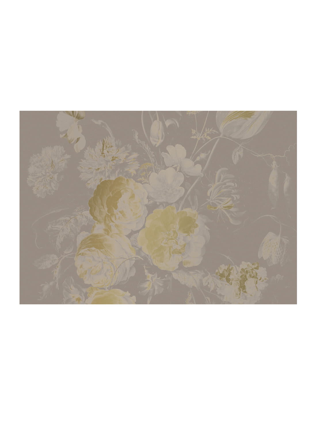 Wandbild Golden Age Flowers Gold 12 - XL