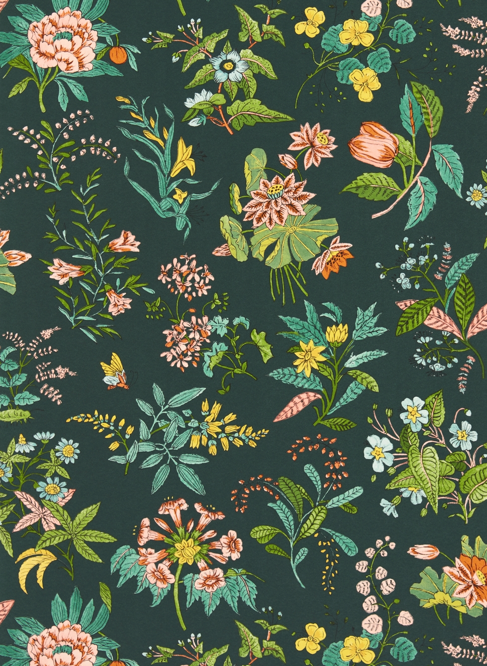 Tapete Woodland Floral - Jade/ Malachite/ Rose Quartz