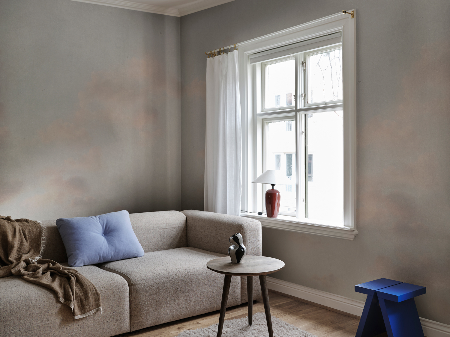 Wandbild Moln - Misty Blue