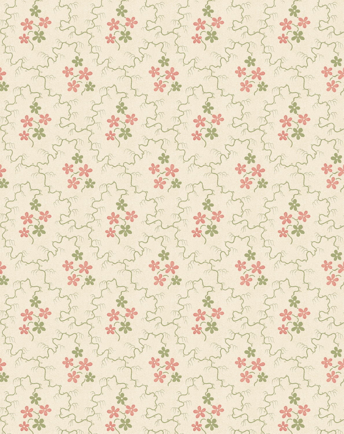 Tapete Posy - Green/ Red
