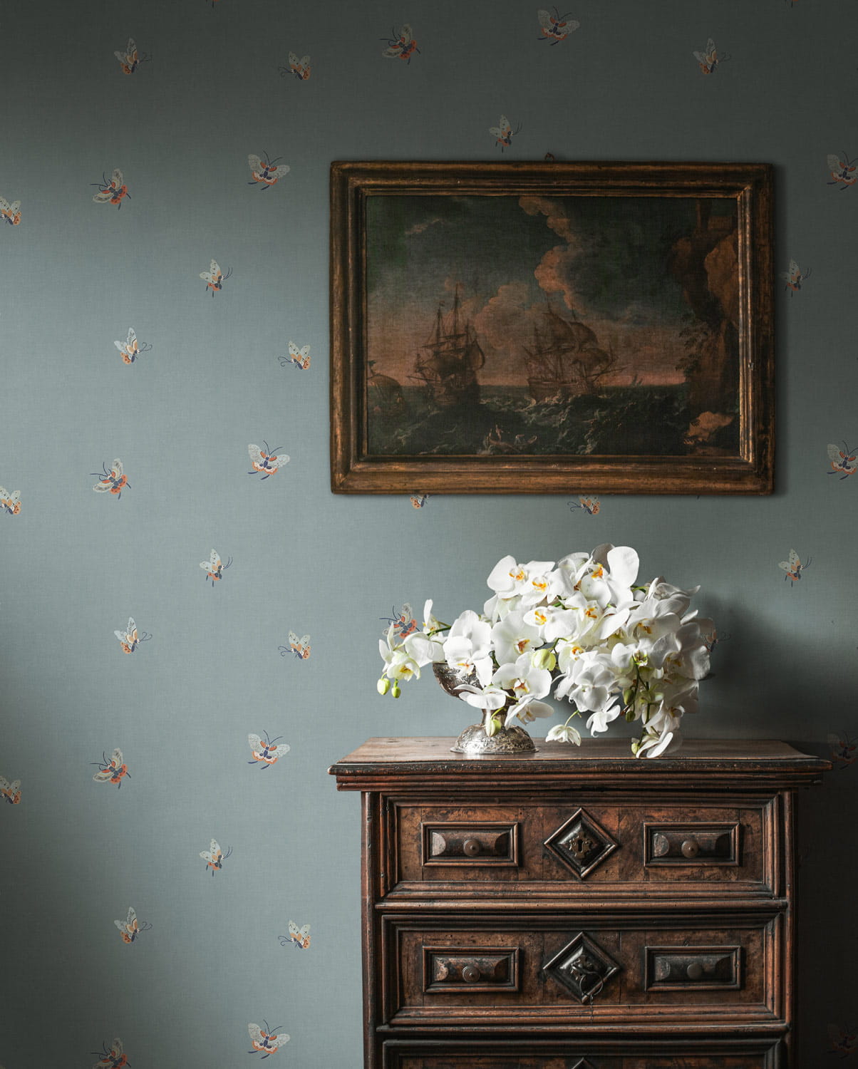 Tapete Butterflies - Misty Blue