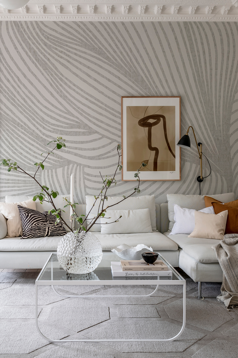 Wandbild Opulence Lines - Grey