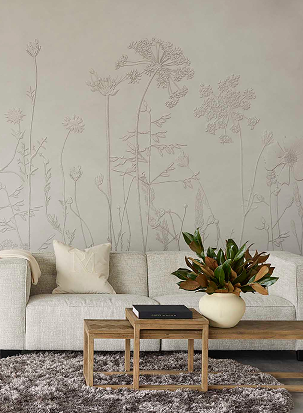 Wandbild Silhouette Flowers