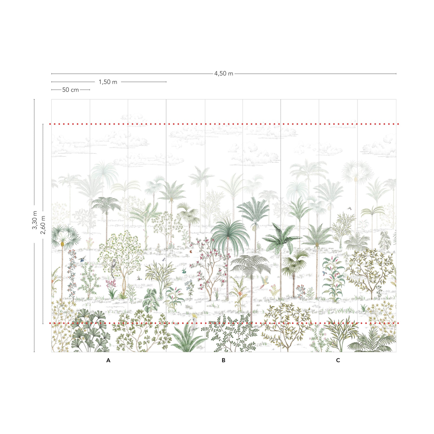Papier peint Sur la route de Samarcande - Gris Panel B