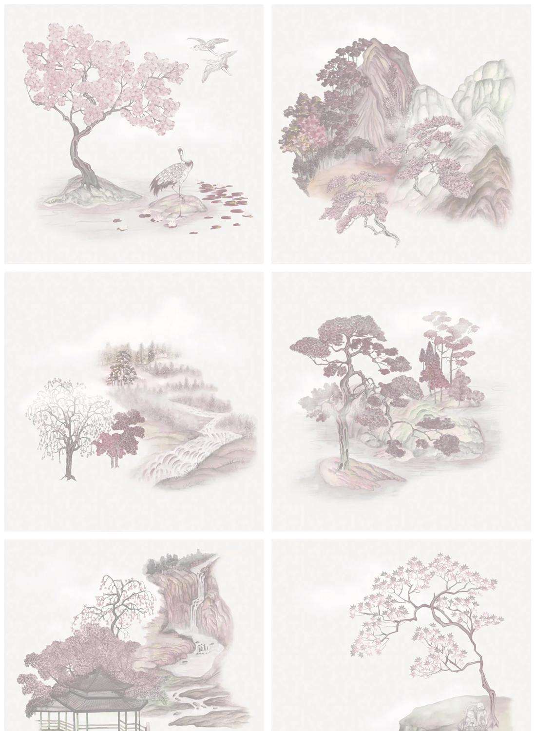 Tapete Tile Toile - Pink