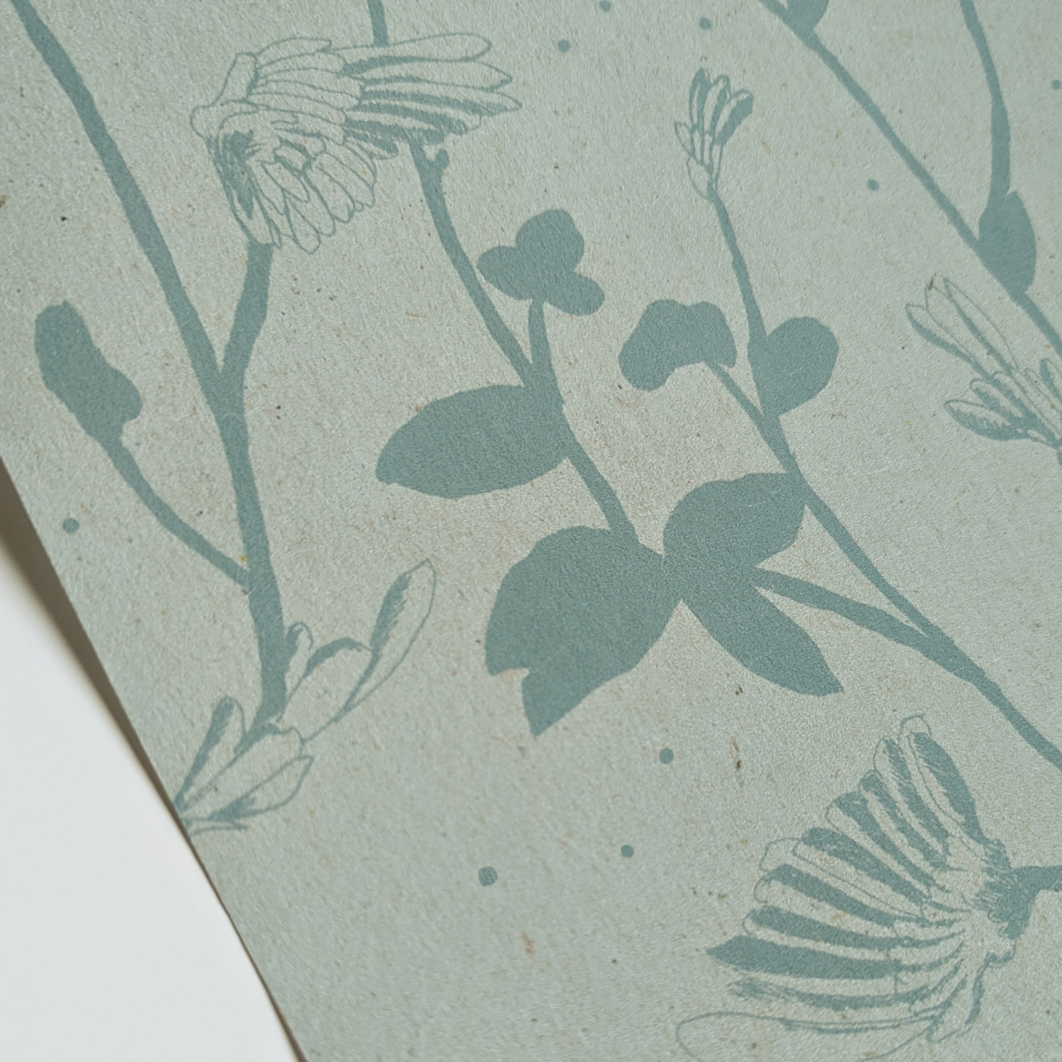Tapete Feather Plant - Aquamarine