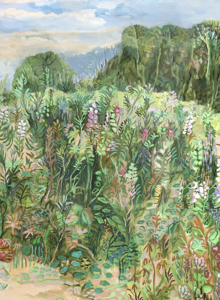 Carta da parati Roses Trémières - Panel B