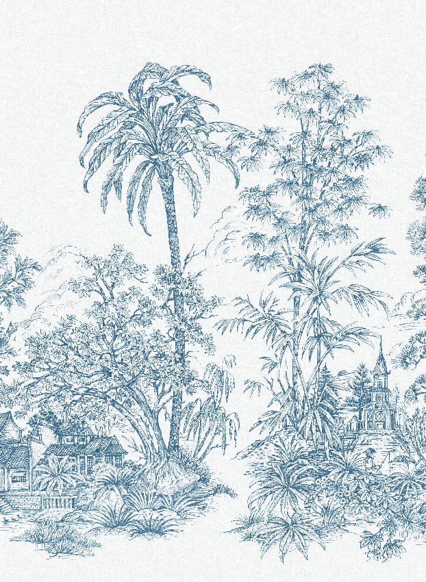 Wandbild Mandalay - White Blue Panel 5