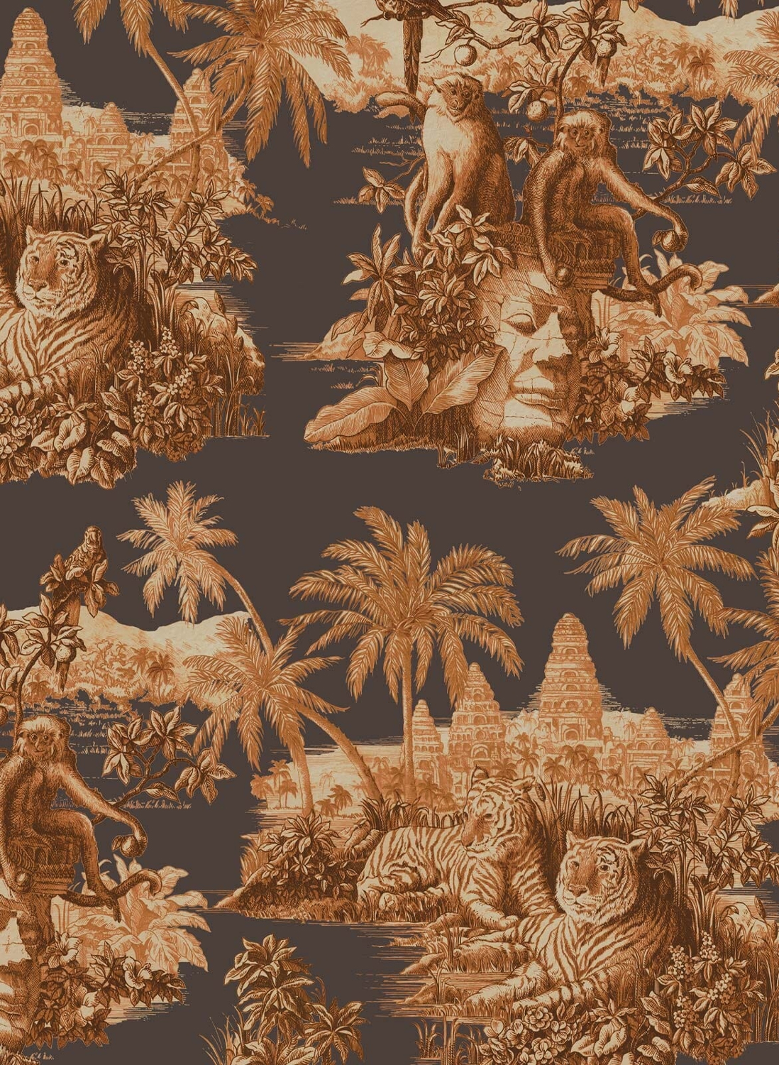 Tapete Sumatra - Midnight/ Terracotta