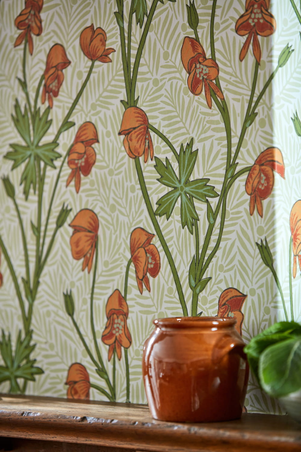 Tapete Monkshood - Tangerine/ Sage