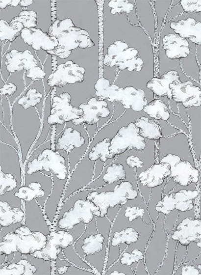 Kindertapete Animal Tree - Grey