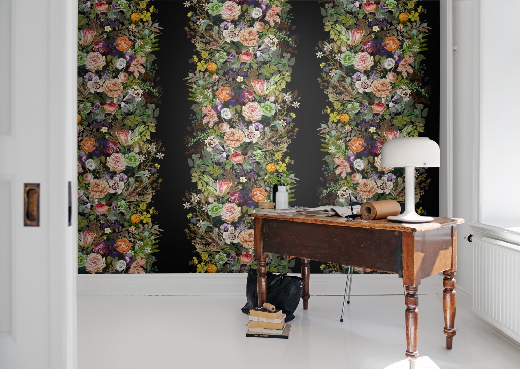 Wandbild Flowerbed - Black