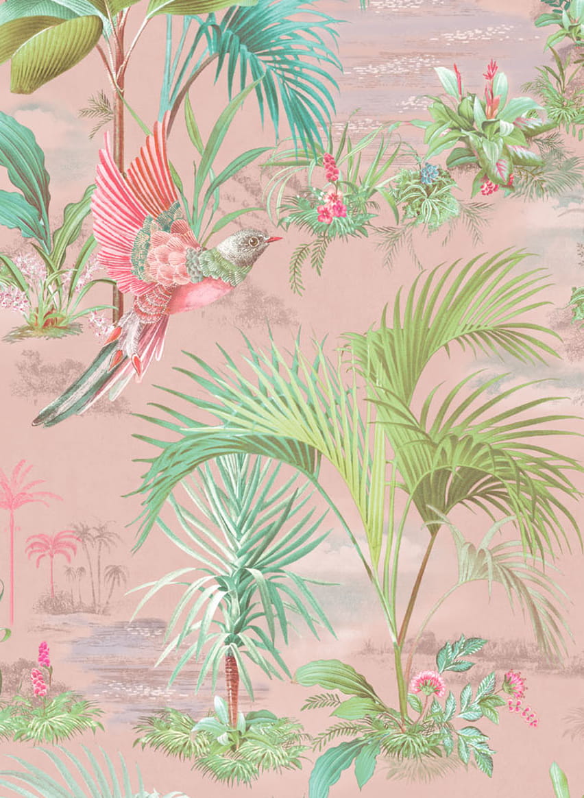 Tapete Palm Scenes - Pink