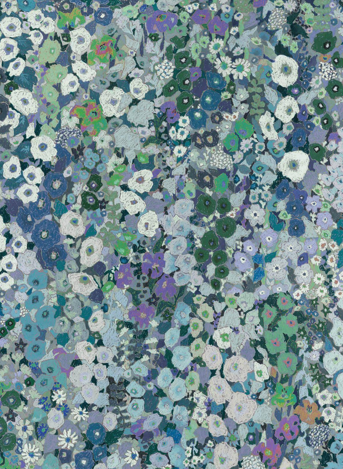 Wandbild Hollyhocks - Dew