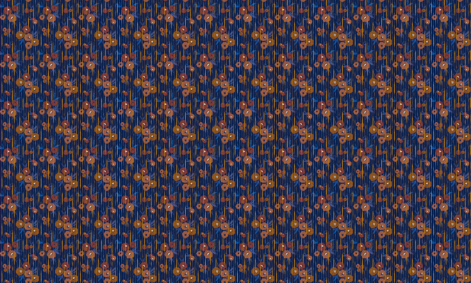 Tapete Broken Poppies - Blue