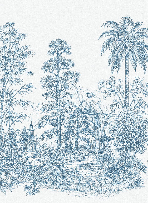 Wandbild Mandalay - White Blue Panel 8