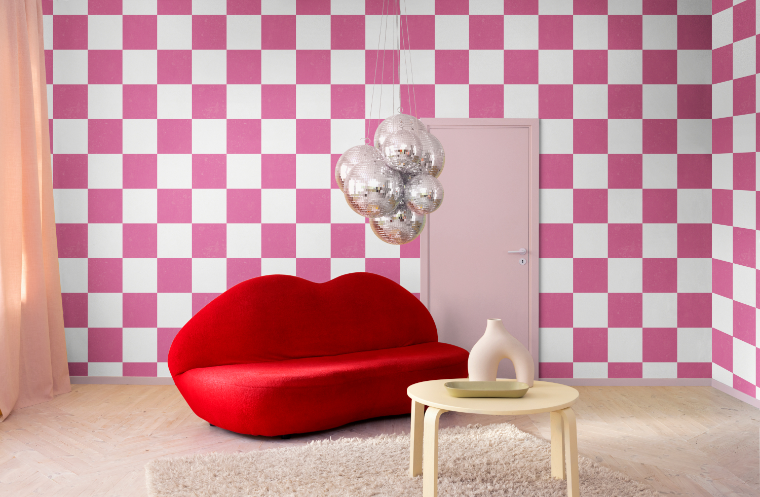Wandbild Chess - Pink