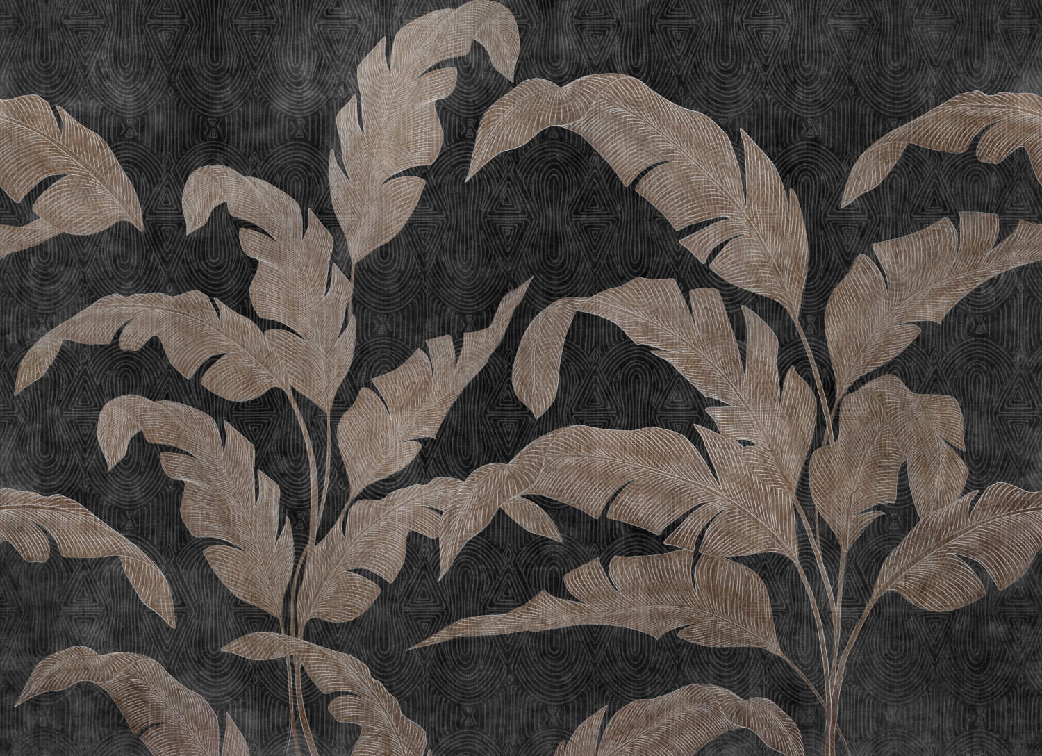 Wandbild Leaves Shadow - Silver